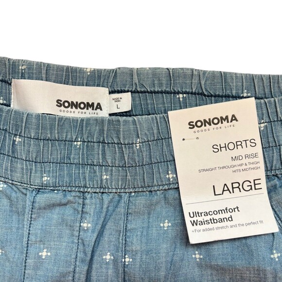 Sonoma Women’s Large Mid Rise Elastic Waistband Shorts W Pockets Size L - Picture 3 of 11